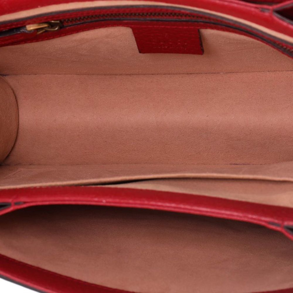 Gucci Queen Margaret Top Handle Bag GG Coated Canvas Small Brown, Red - Picture 5 of 7